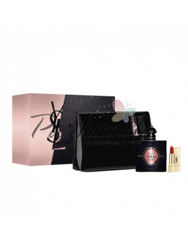 Yves Saint Laurent Black Opium SET: Parfémovaná voda 50ml + Rouge Pour Couture Lipstick 1.3ml + kozmeticka taska
