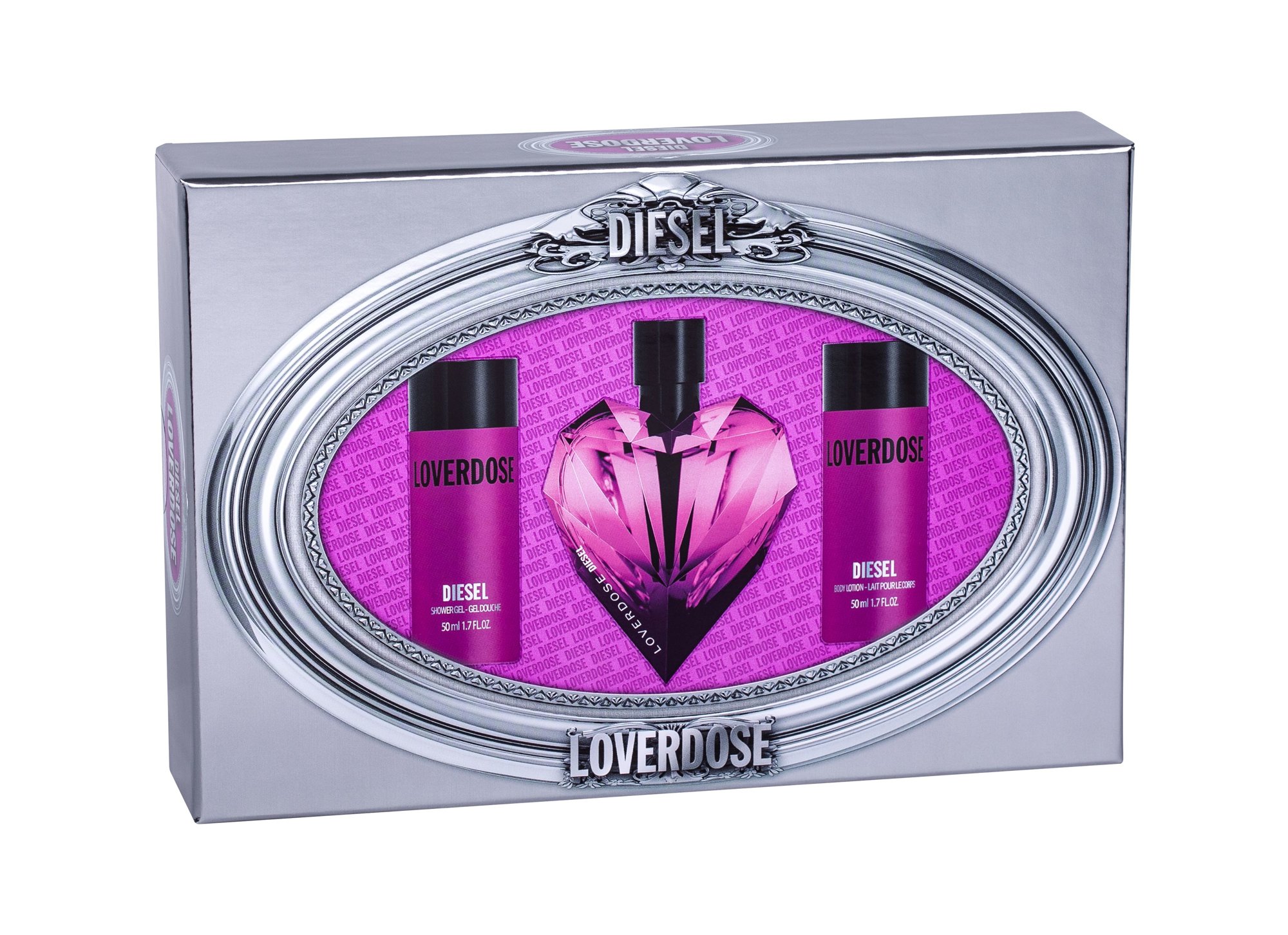 Diesel Loverdose, parfumovaná voda 30 ml + sprchovací gél 50 ml + telové mlieko 50 ml
