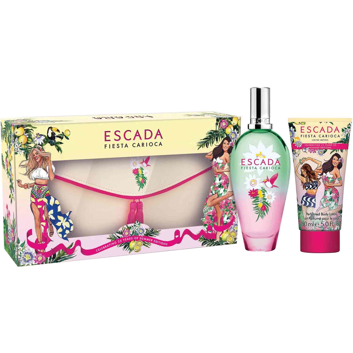 Escada Fiesta Carioca SET: Toaletná voda 50ml + Telové mlieko 50ml + Kozmetická taška