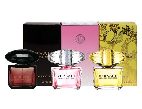 Versace Mini Set, Edt 5ml Yellow Diamond + Edt 5ml Bright Crystal + Edt 5ml Crystal Noir