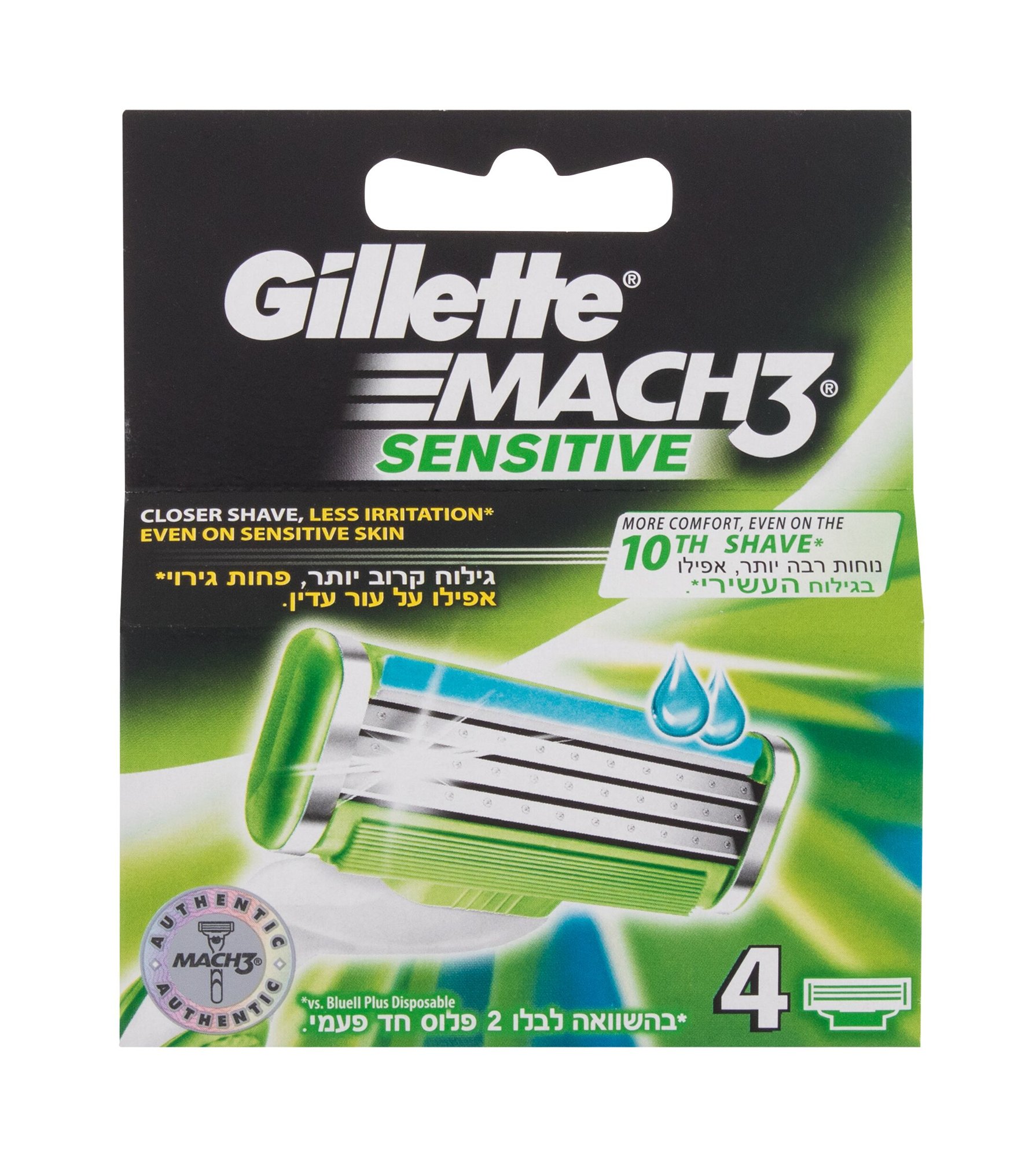 Gillette Mach3 Sensitive, Náhradné ostrie 4ks